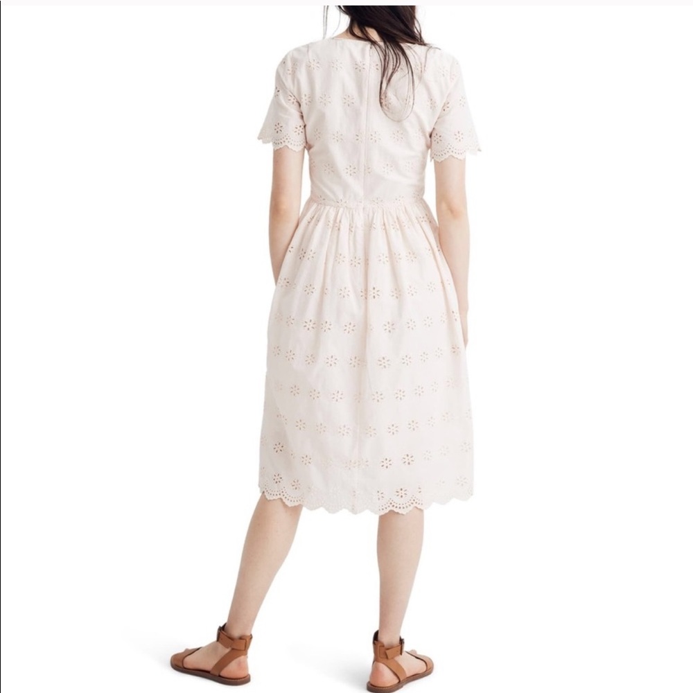 SOLD- Madewell Scalloped Eyelet Midi Dress - Picture 2 of 9